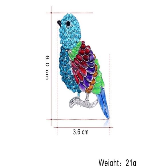 🐦 Betsey Johnson sparkling, colorful bird brooch 🐦 - Picture 5 of 5